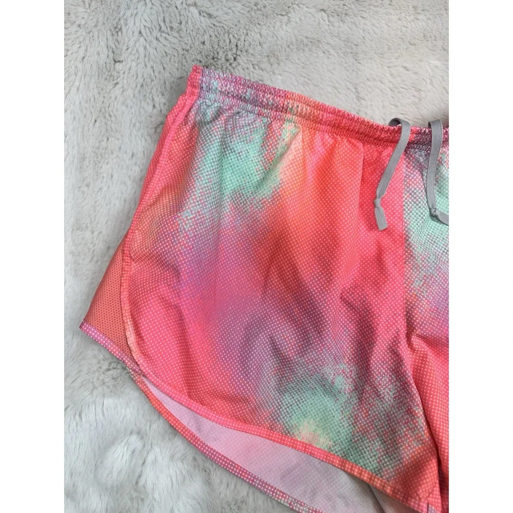Nike Dri-Fit  Lined active/Swimming Shorts Size L pink Tie‎ Dye Zipper In Back